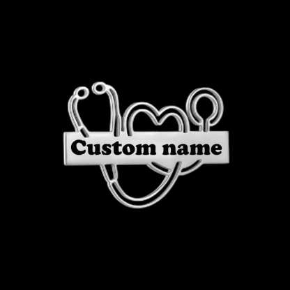 Personalized Name Pin Stainless Steel Letter Brooch