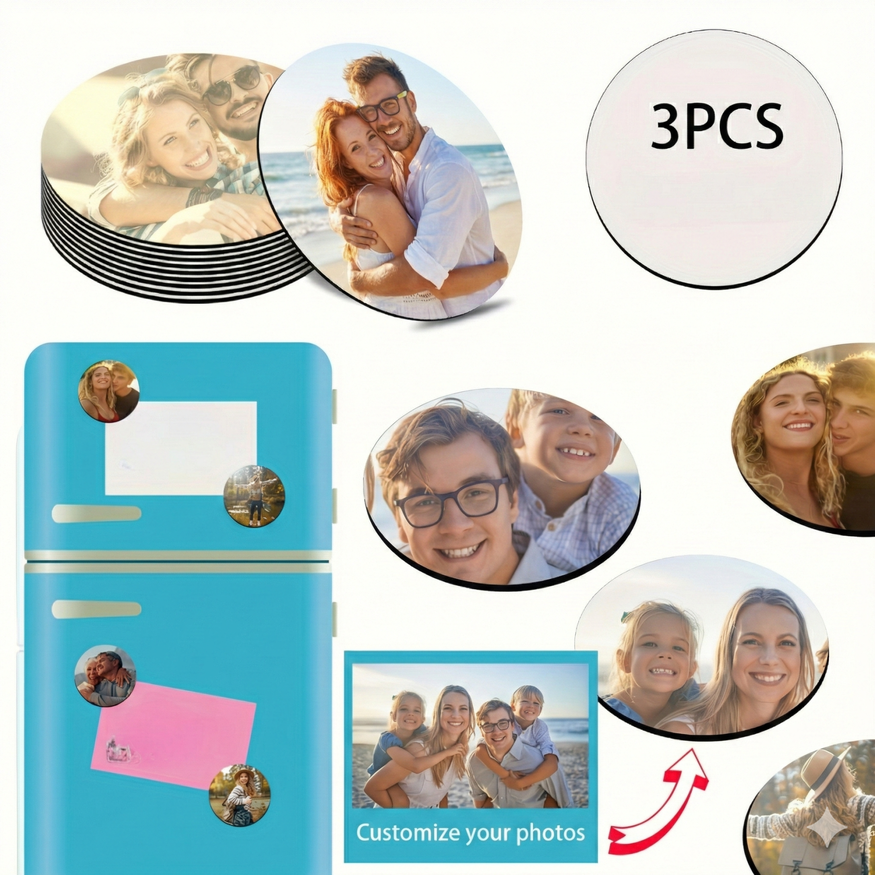 Customizable Photo Refrigerator Magnets