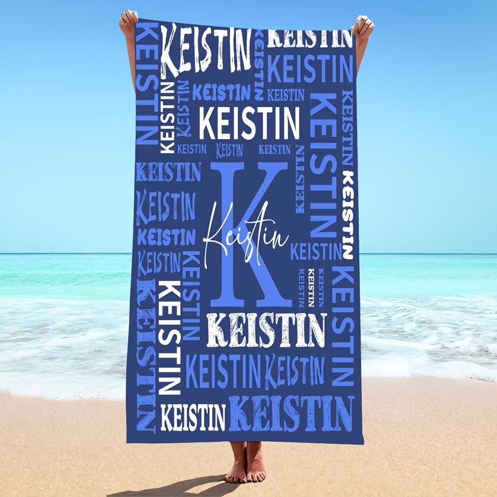 Personalized Name Printed Beach Towel For Vacation