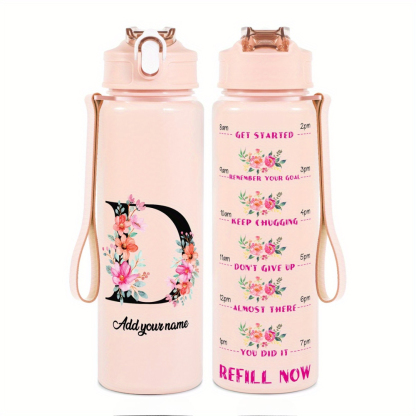 Personalized Water Tracker Bottle With Custom Name