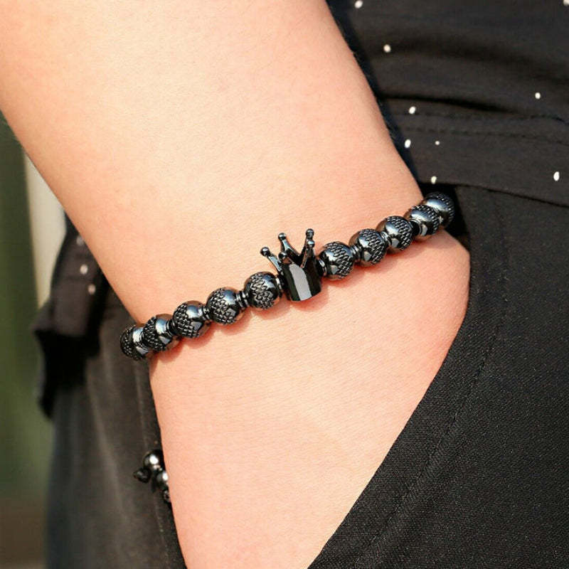 Graceful Crown And Beads Bracelet-Personalized Jewels