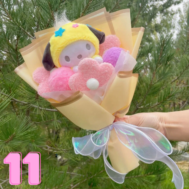 Luxurious Plush Blossom Surprise Bouquet-Personalized Jewels