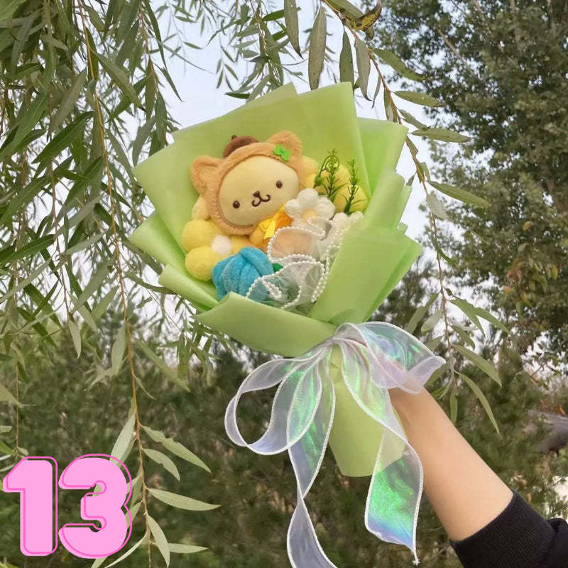 Luxurious Plush Blossom Surprise Bouquet-Personalized Jewels