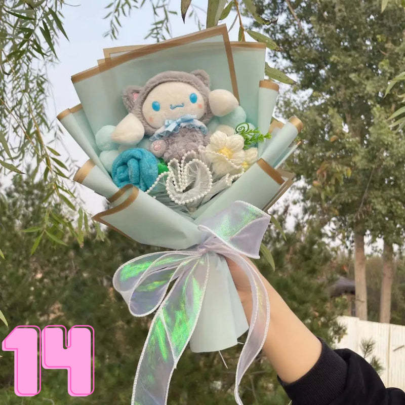 Luxurious Plush Blossom Surprise Bouquet-Personalized Jewels