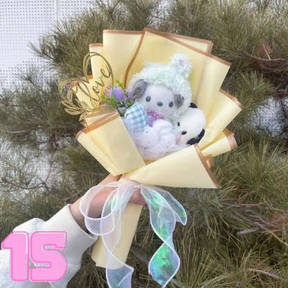 Luxurious Plush Blossom Surprise Bouquet-Personalized Jewels