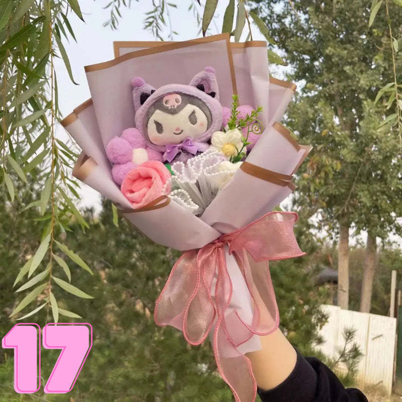 Luxurious Plush Blossom Surprise Bouquet-Personalized Jewels