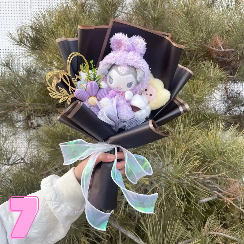 Luxurious Plush Blossom Surprise Bouquet-Personalized Jewels