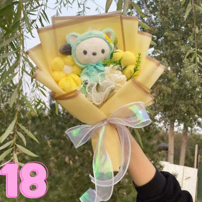 Luxurious Plush Blossom Surprise Bouquet-Personalized Jewels