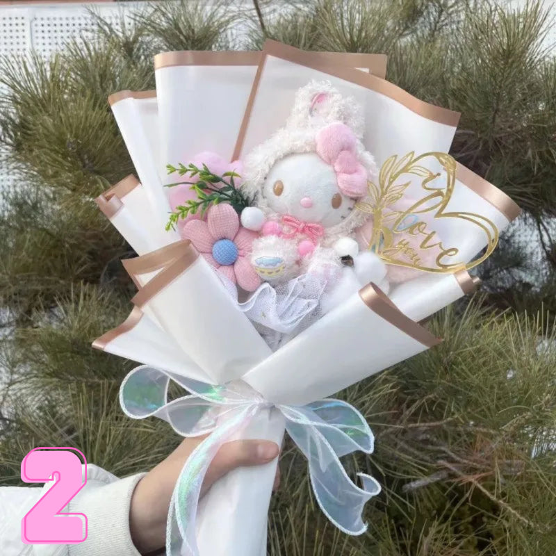 Luxurious Plush Blossom Surprise Bouquet-Personalized Jewels