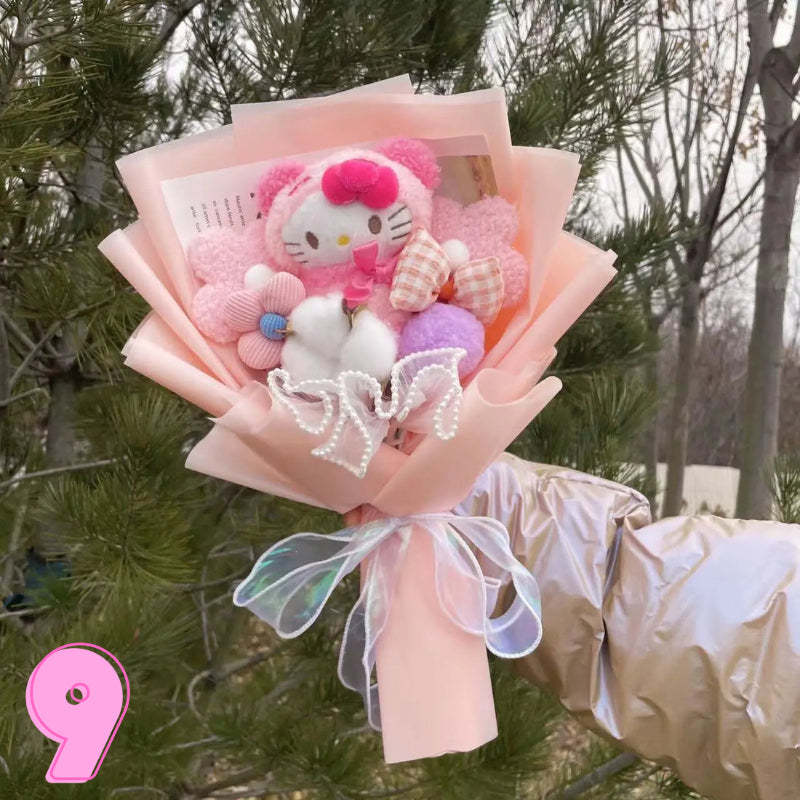 Luxurious Plush Blossom Surprise Bouquet-Personalized Jewels