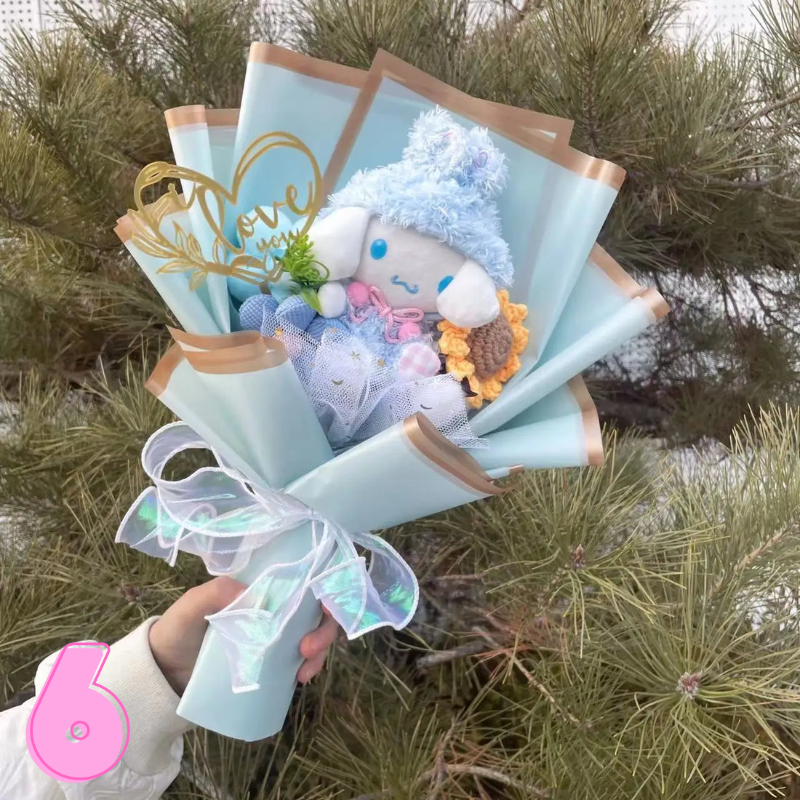 Luxurious Plush Blossom Surprise Bouquet-Personalized Jewels