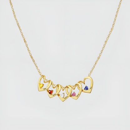Custom Name Necklace With Birthstone Charms And Adjustable Chain For Women