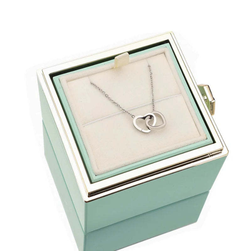 Eternal Rose Box With Custom Engraved Necklaces-Personalized Jewels