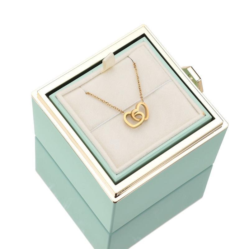 Eternal Rose Box With Custom Necklace-Personalized Jewels
