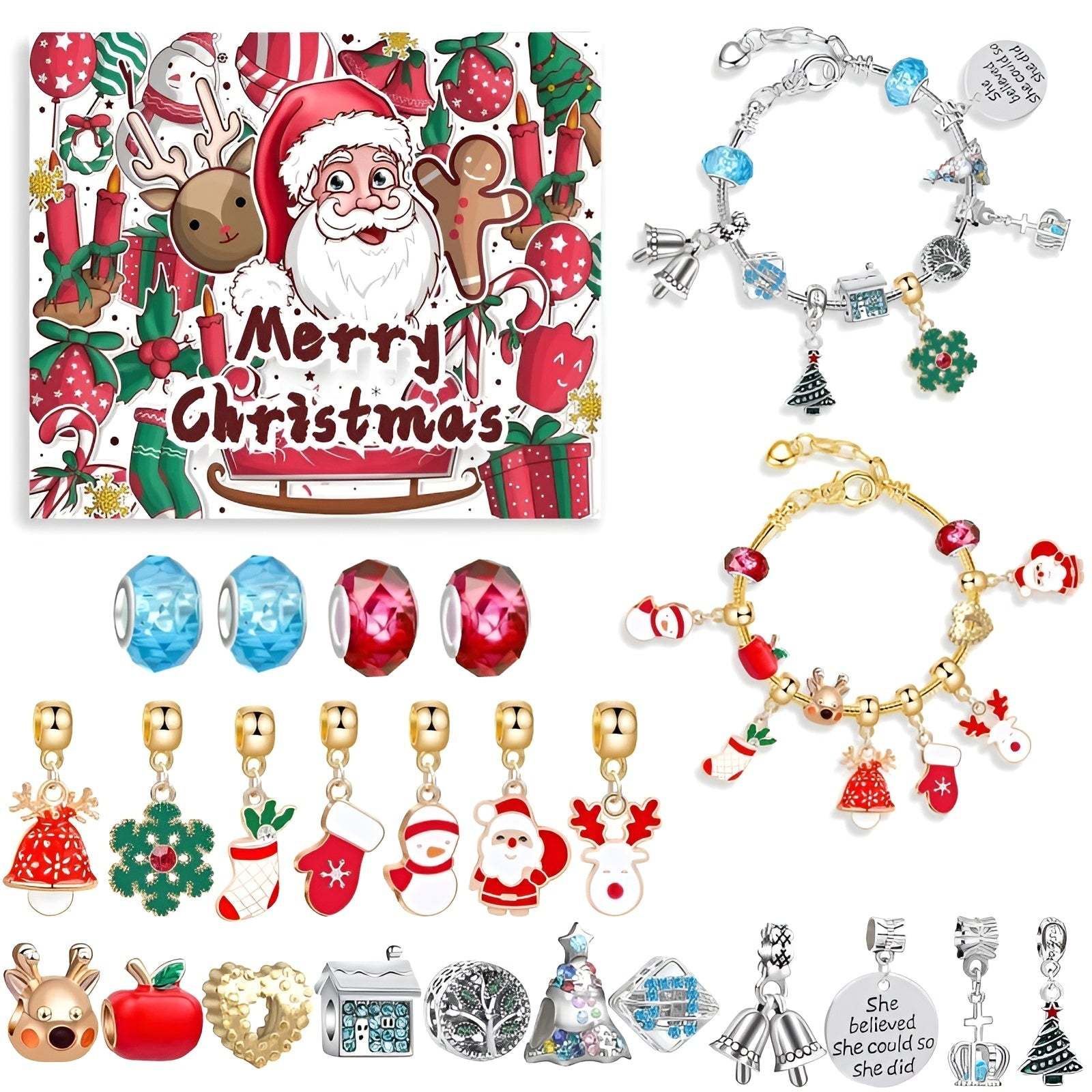 Festive Charm Bracelet Advent Calendar-Personalized Jewels