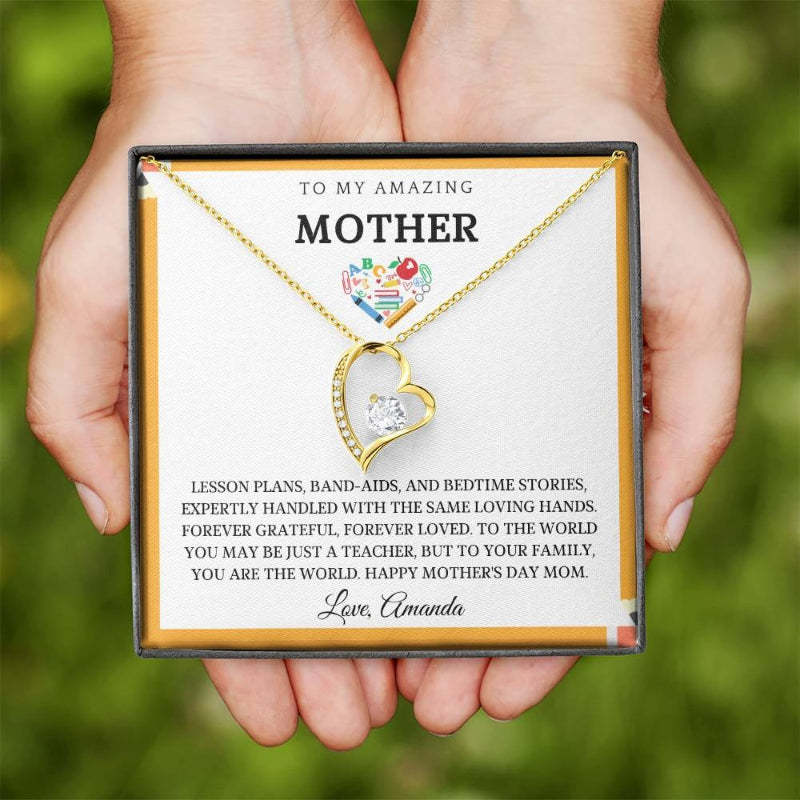 Customized Gift For School Teacher Mom Forever Necklace-Personalized Jewels