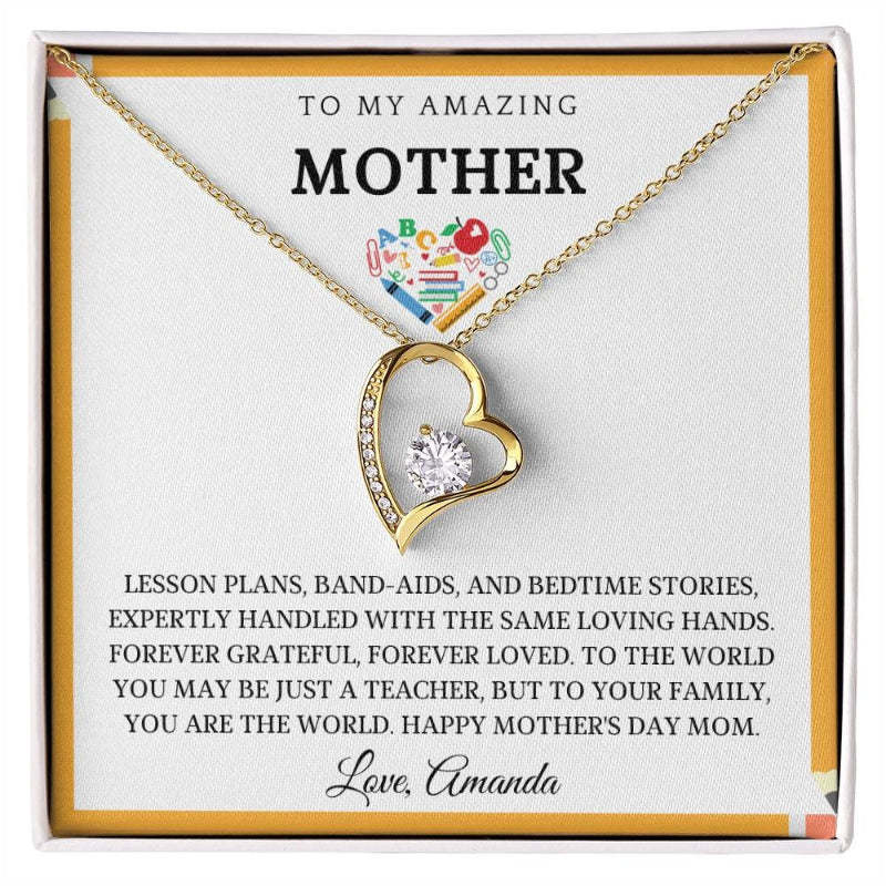 Customized Gift For School Teacher Mom Forever Necklace-Personalized Jewels