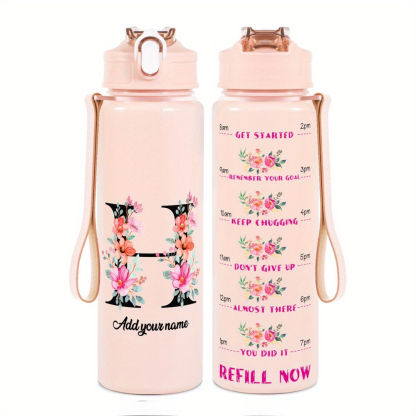 Personalized Water Tracker Bottle With Custom Name