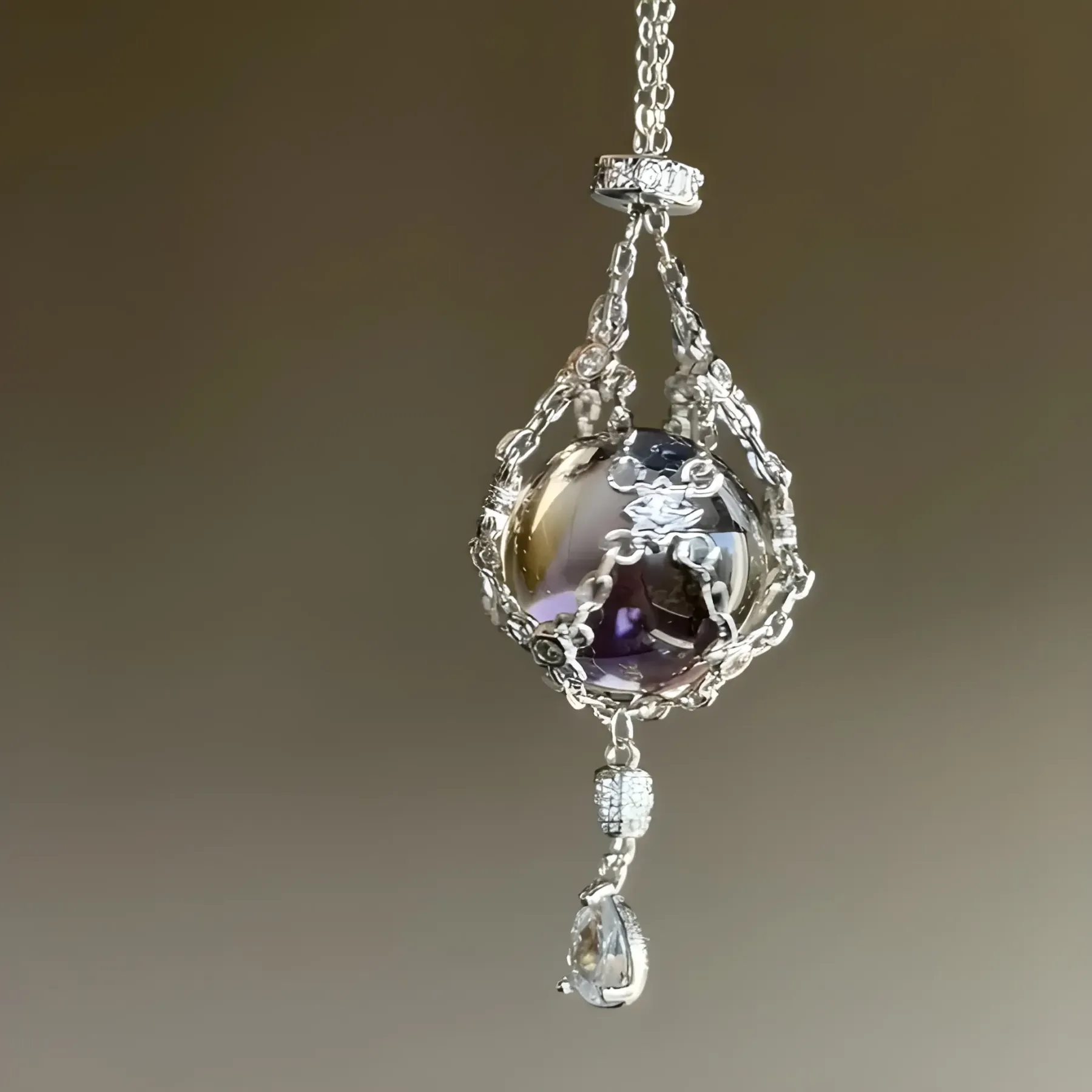 Handmade Crystal Necklace With Adjustable Chain