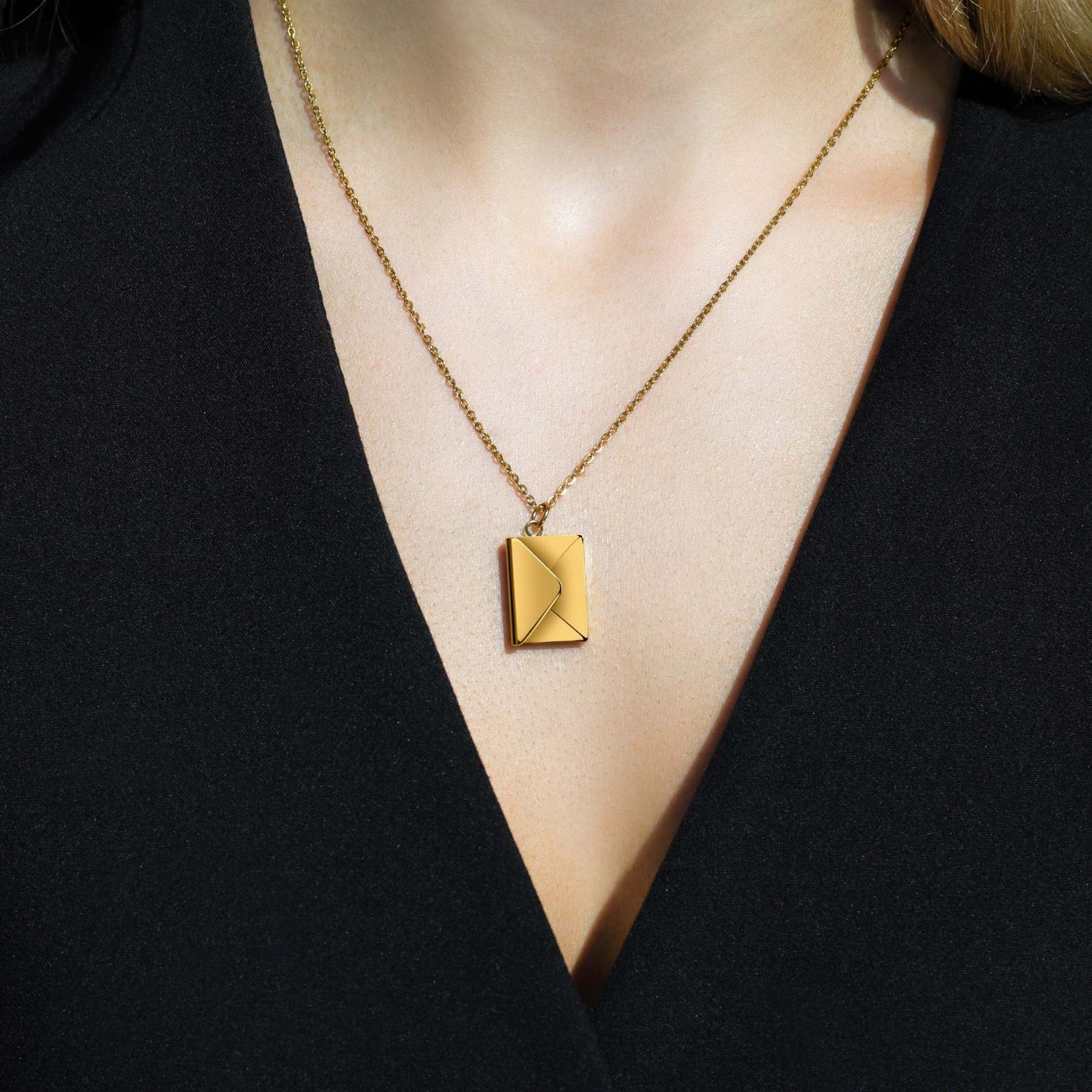 Envelope Pendant Necklace-Personalized Jewels