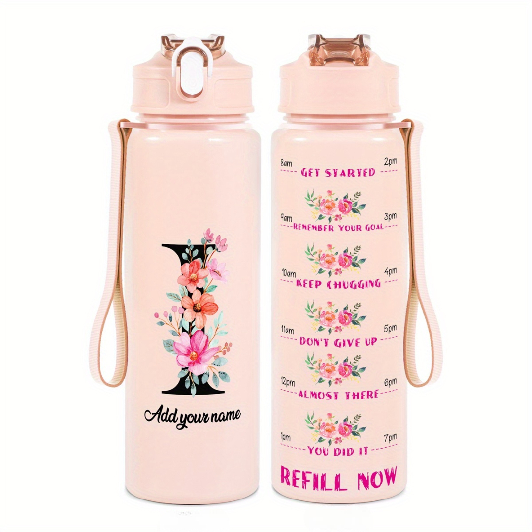 Personalized Water Tracker Bottle With Custom Name