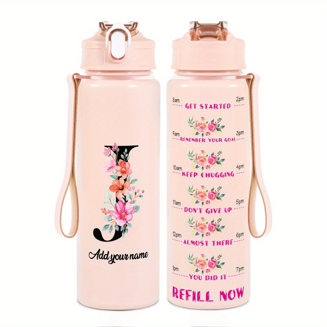 Personalized Water Tracker Bottle With Custom Name