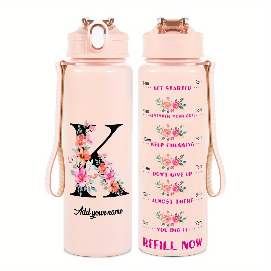 Personalized Water Tracker Bottle With Custom Name