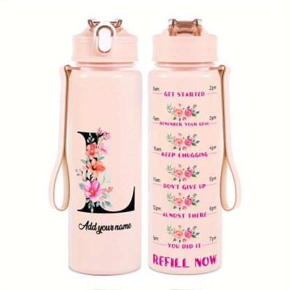 Personalized Water Tracker Bottle With Custom Name