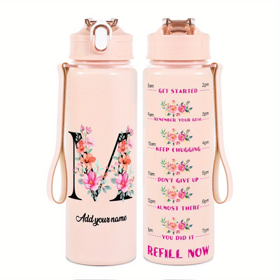 Personalized Water Tracker Bottle With Custom Name
