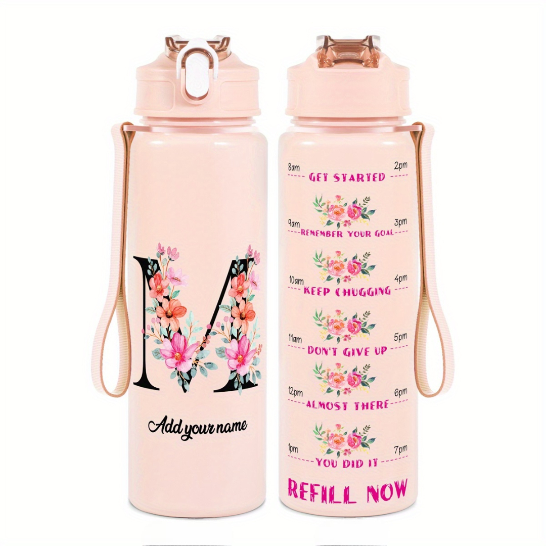 Personalized Water Tracker Bottle With Custom Name