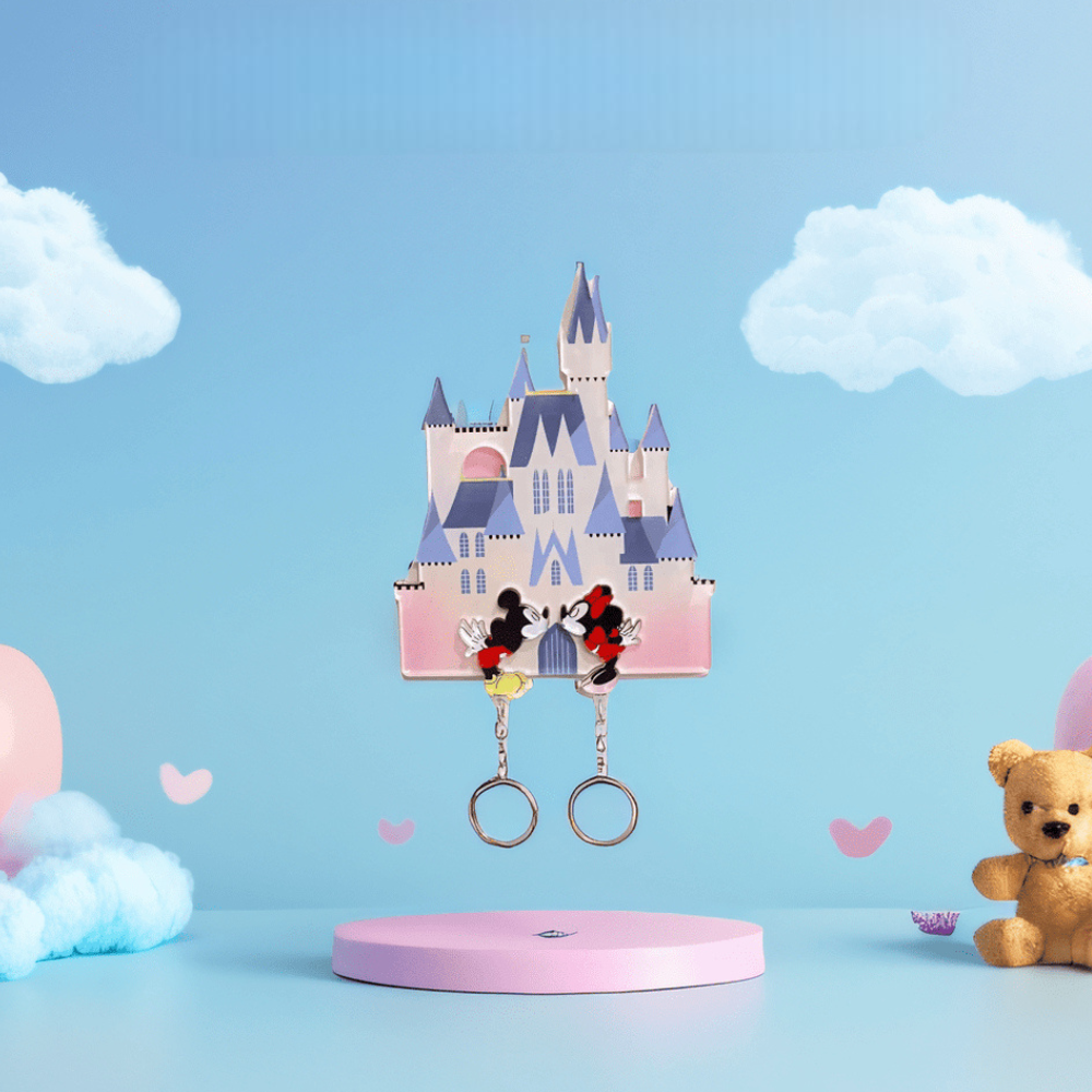 Mickey and Minnie Castle Wall Key Holder Set-Personalized Jewels