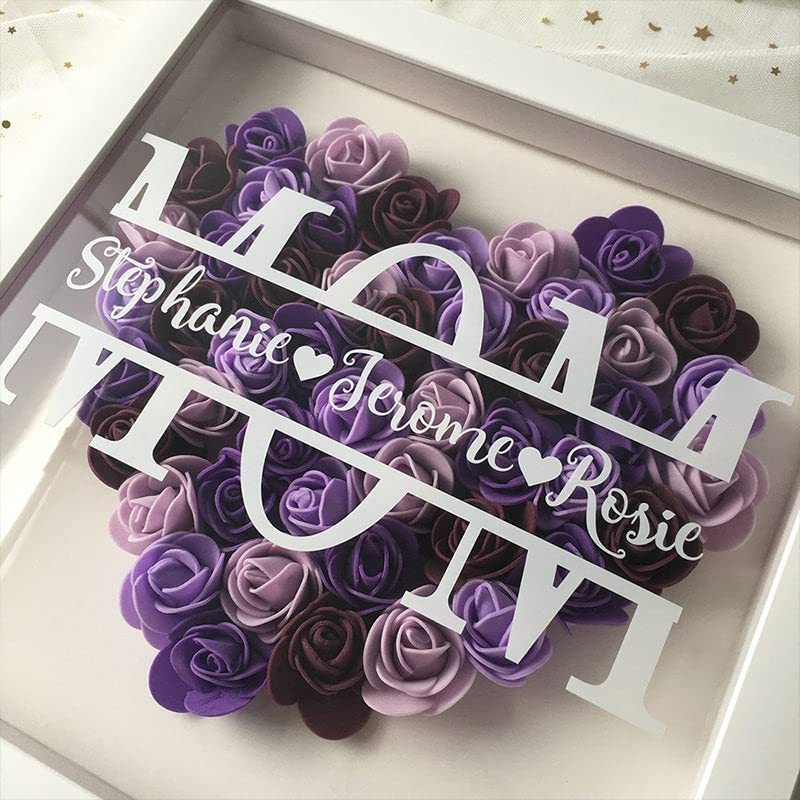 Floral Monogram Shadow Gift Box For Mom-Personalized Jewels