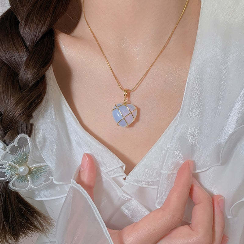 Radiant Moonstone Charm Necklace-Personalized Jewels