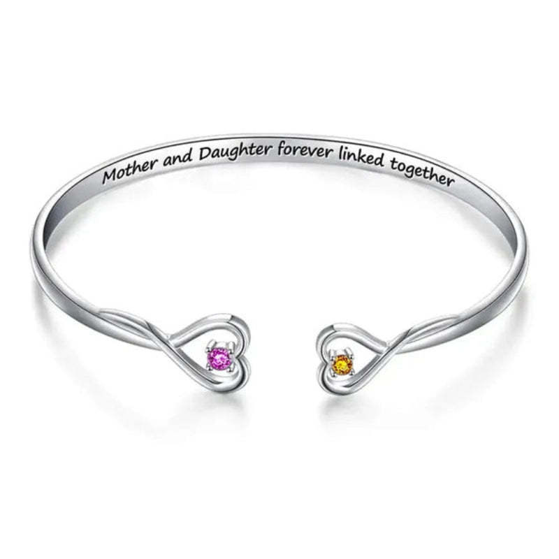 Mother And Daughter Linked Forever Custom Bracelet-Personalized Jewels