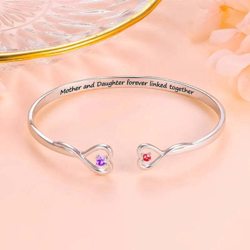 Mother And Daughter Linked Forever Custom Bracelet-Personalized Jewels