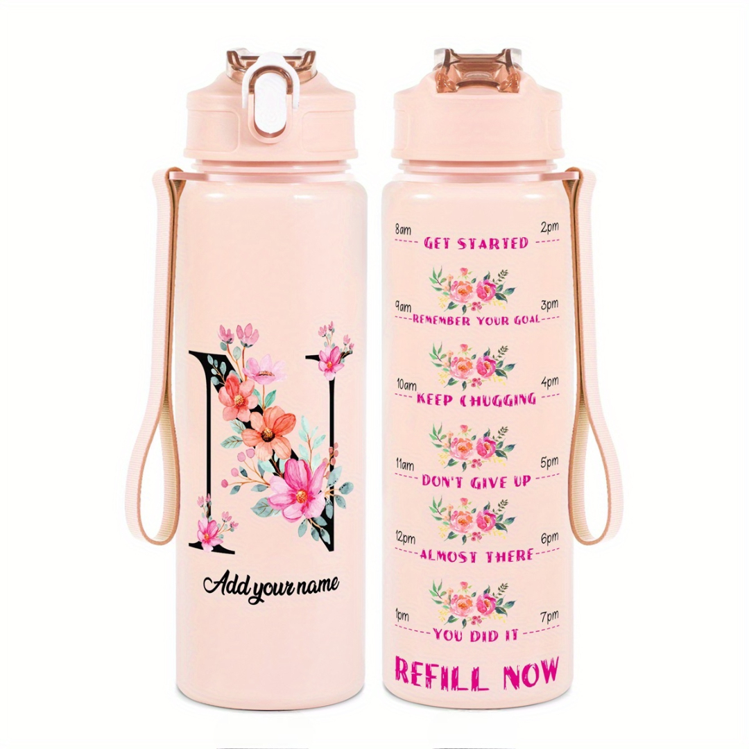 Personalized Water Tracker Bottle With Custom Name