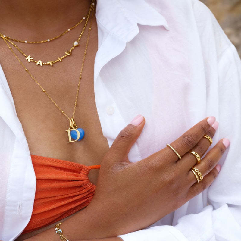 Customizable Birthstone And Initials Necklace-Personalized Jewels