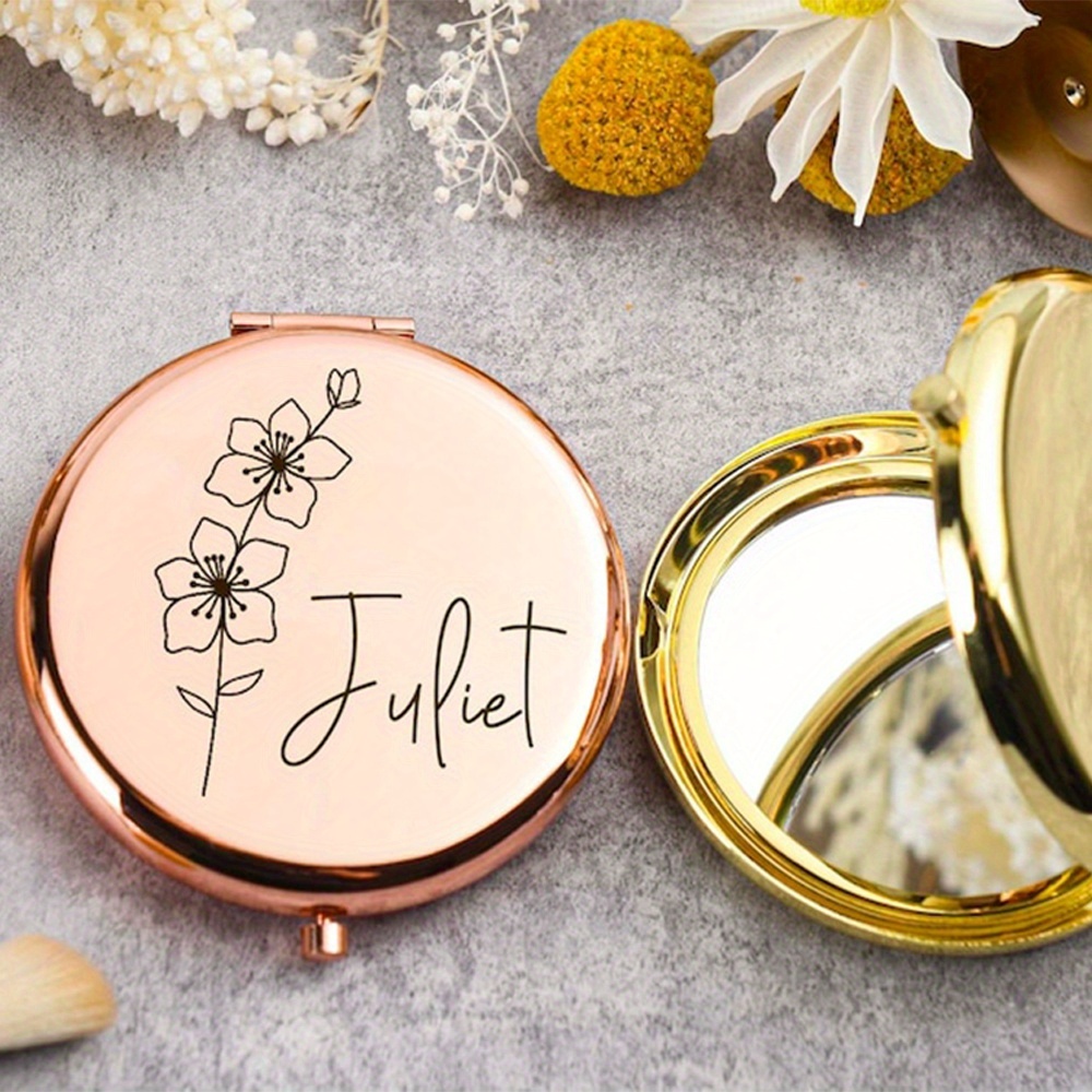 Personalized Engraved Pocket Mirror For Gift