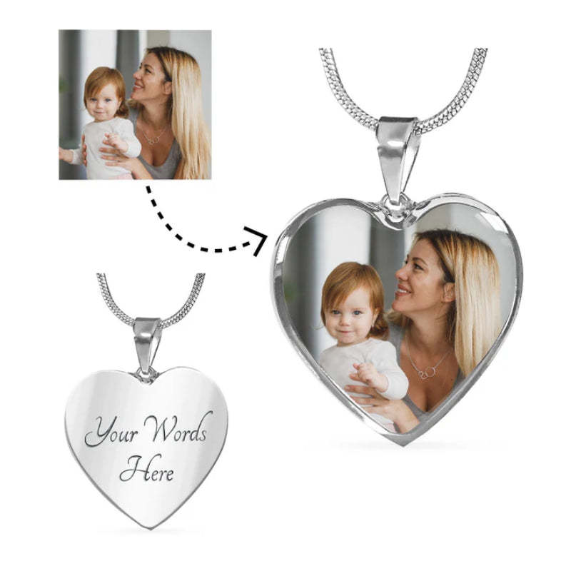 Personalized Cordate Pendant Necklace-Personalized Jewels