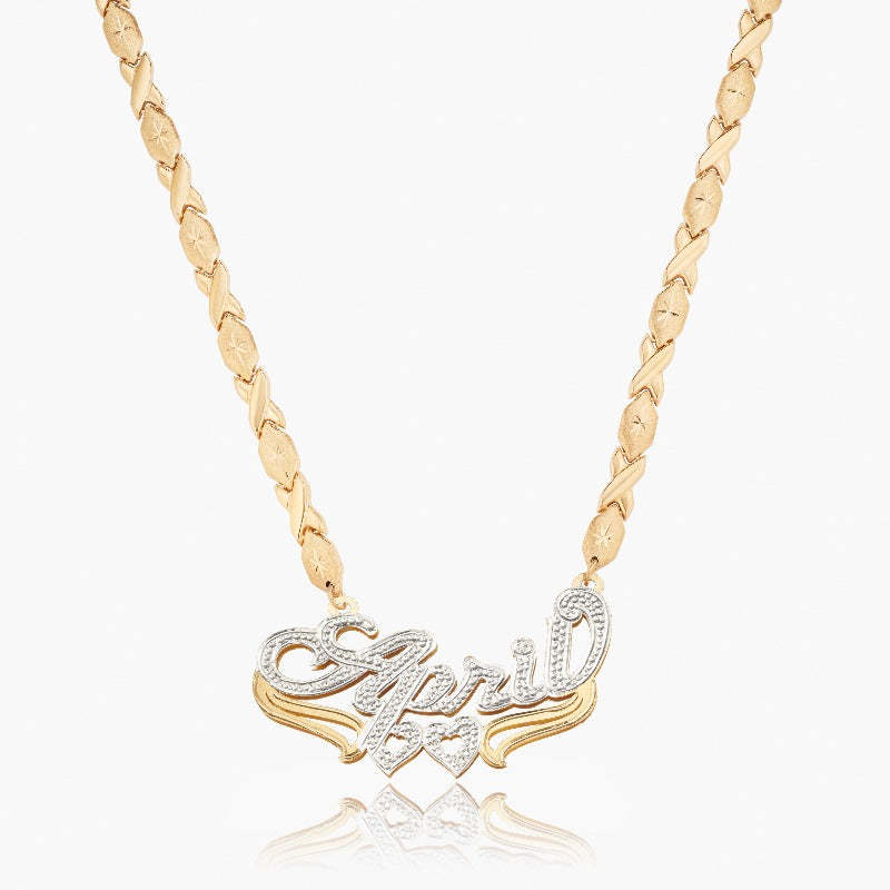Custom Double Plated Name Necklace-Personalized Jewels