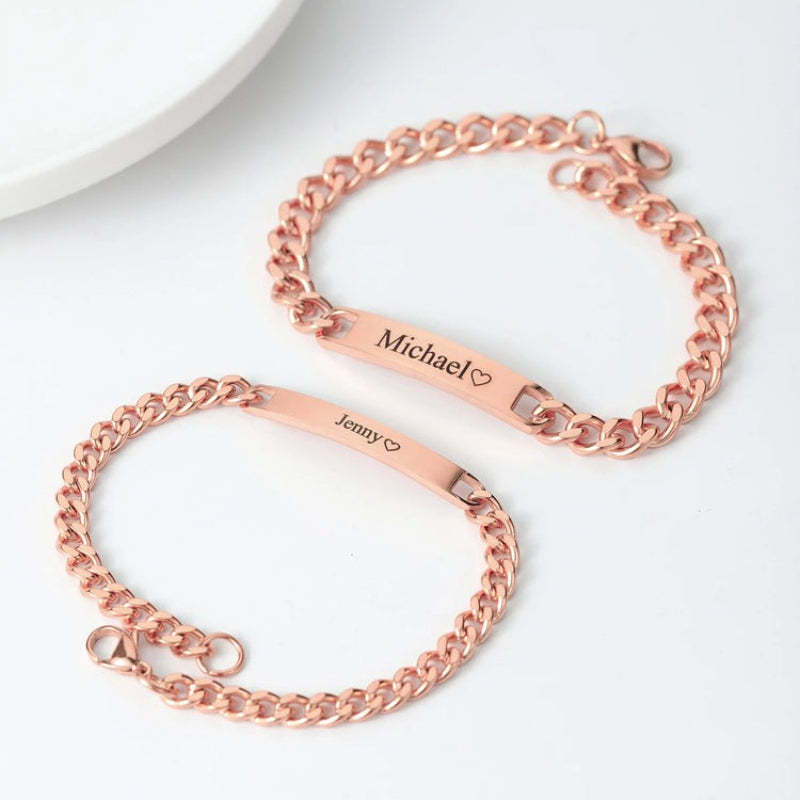 Personalized Engraved Bracelet Set-Personalized Jewels