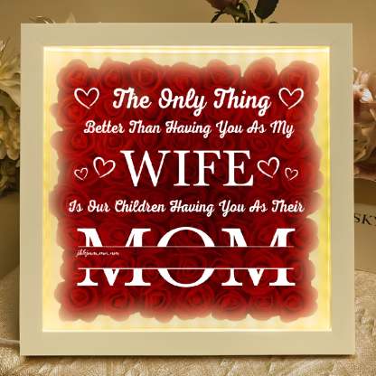 Personalized Flower Shadow Box Gift For Mothers Day With LED Lights-Personalized Jewels