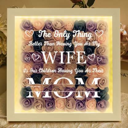 Personalized Flower Shadow Box Gift For Mothers Day With LED Lights-Personalized Jewels