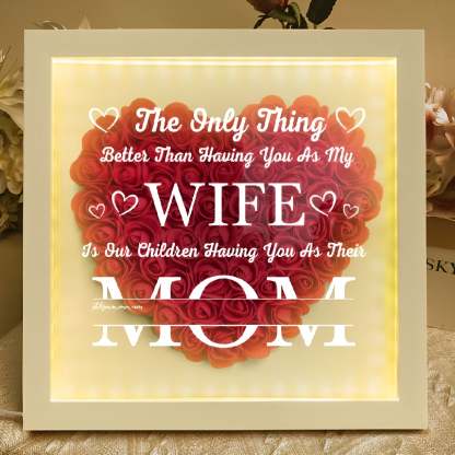 Personalized Flower Shadow Box Gift For Mothers Day With LED Lights-Personalized Jewels