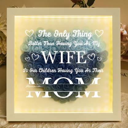 Personalized Flower Shadow Box Gift For Mothers Day With LED Lights-Personalized Jewels