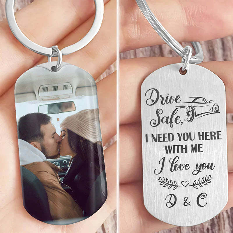 Personalized Text And Photo Tag Keychain-Personalized Jewels