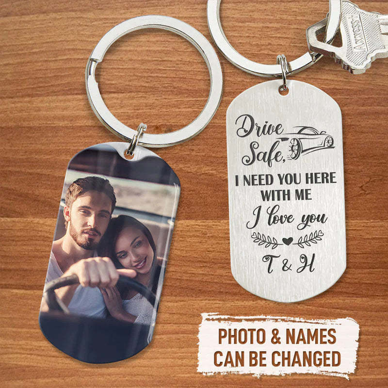 Personalized Text And Photo Tag Keychain-Personalized Jewels