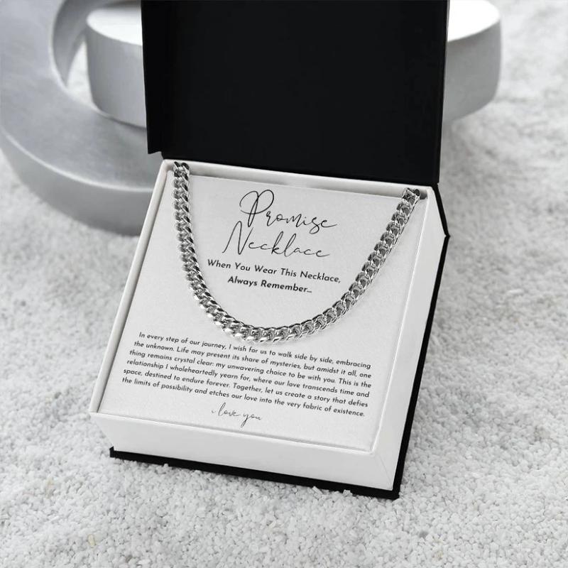 Cuban Design Promise Necklace-Personalized Jewels