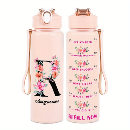 Personalized Water Tracker Bottle With Custom Name
