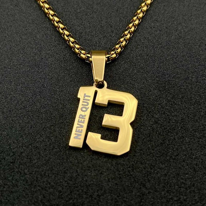 Number Stainless Steel Pendant-Personalized Jewels